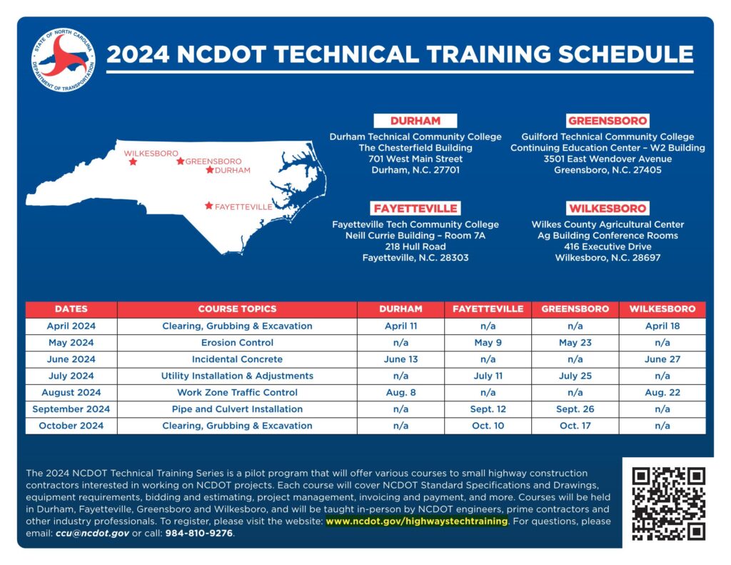 NCDOT Highway Construction Training Opportunity